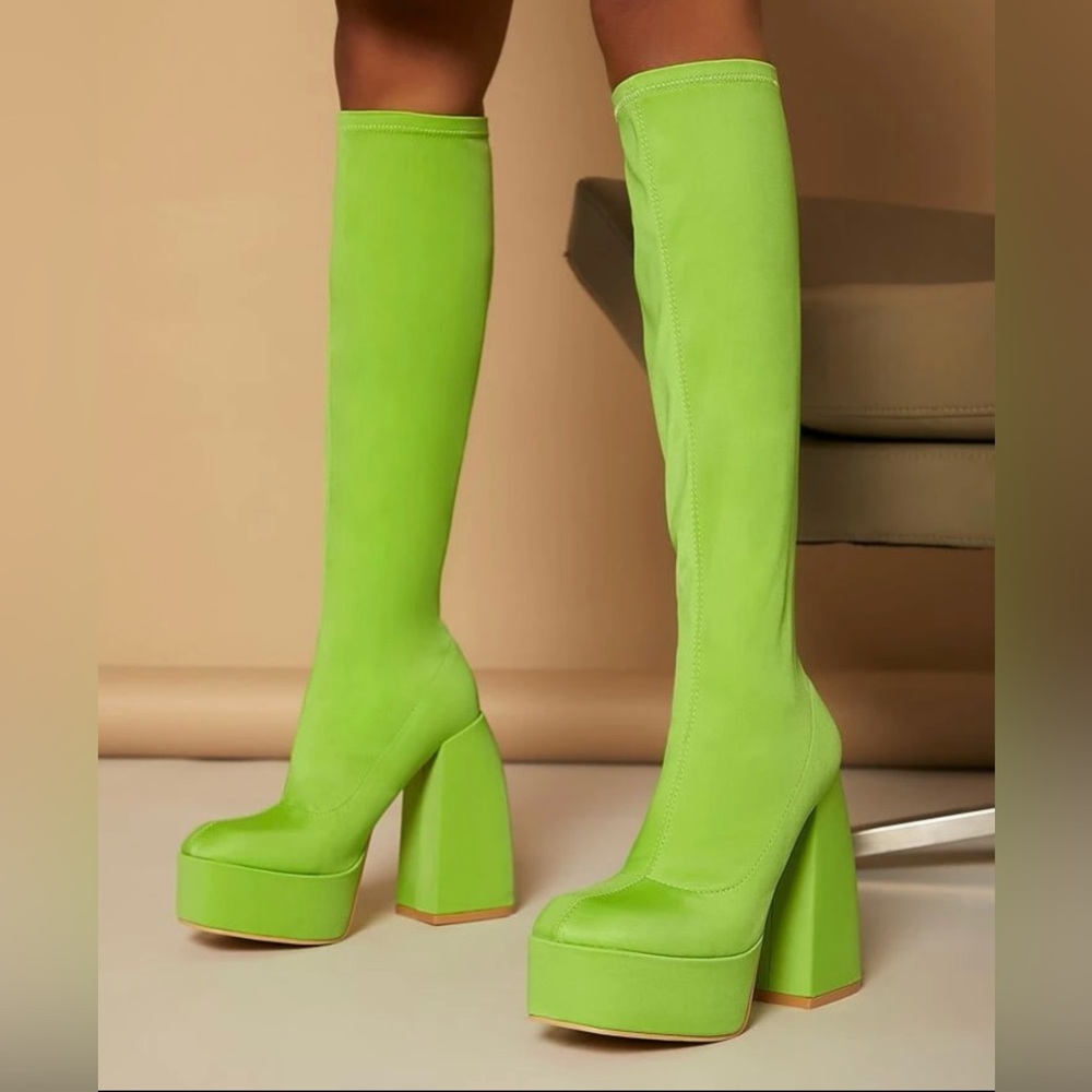Neon green boots